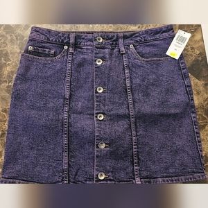 Purple denim mini skirt,LG